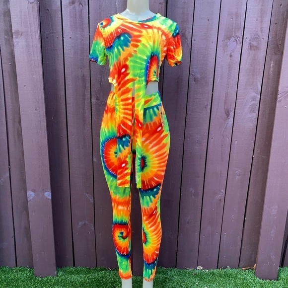 Tye-Dye Matching Set [Orange Blue Green] - Picture 12 of 13